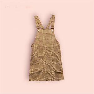 NOBO Grey Plaid Overall Dress with Pockets